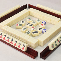 Mahjong Tile Rack Set – Set of 4 L-Shaped Solid Wood Mahjong Holders, 25cm Tile Display Racks for Mahjong Games