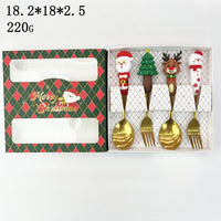Christmas Cutlery Set – 4-Piece Festive Spoon & Fork Gift Set with Santa, Reindeer, Tree & Snowman Handles