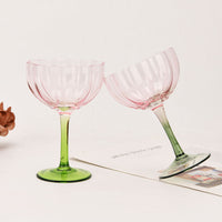 Hand-Blown Crystal Wine Glass – Petal-Shaped Stemmed Goblet for Hotel & Home