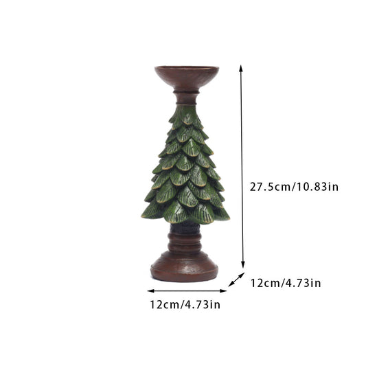 Christmas Tree Candle Holder – Vintage Holiday Tealight Stand for Tabletop, Mantel, Dining Room, Fireplace & Festive Home Decor