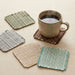 10 × 10 cm Multicolor Woven Cotton Coaster – Square Rustic Drink Mat