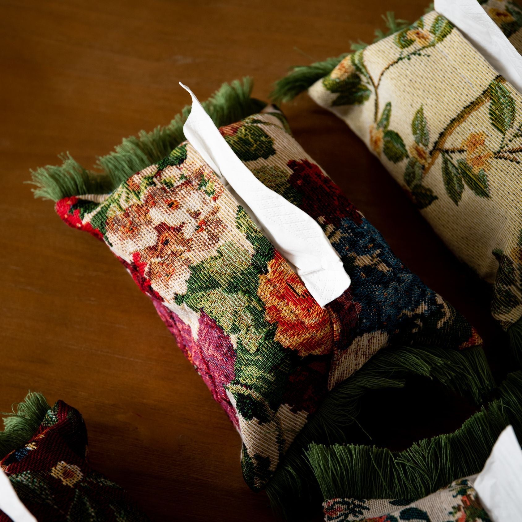 Classic Fabric Tissue Box Cover, European Style Tabletop Tissue Holder
