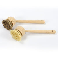 Bamboo Dish Cleaning Brush – Long Handle Sisal Bristle Scrubber