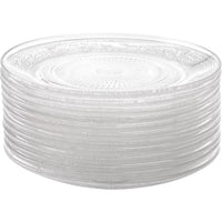 Vintage Round Glass Dish – Embossed Pearl Pattern Plate