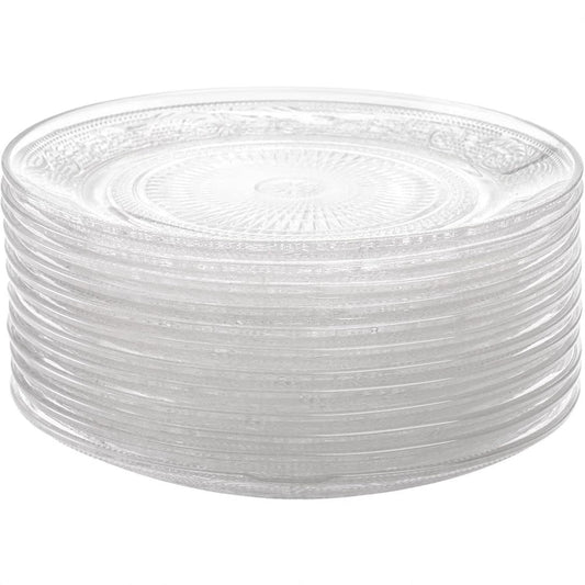 Vintage Round Glass Dish – Embossed Pearl Pattern Plate