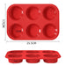 6 Cavity Round Silicone Baking Mold for Muffins Cupcakes and Mini Cakes