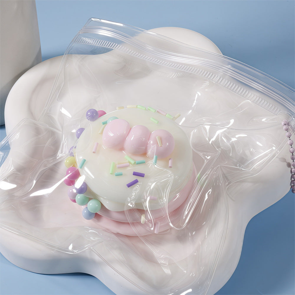 Pastel Cake Squishy Fidget Toy with Colorful Sprinkle Details