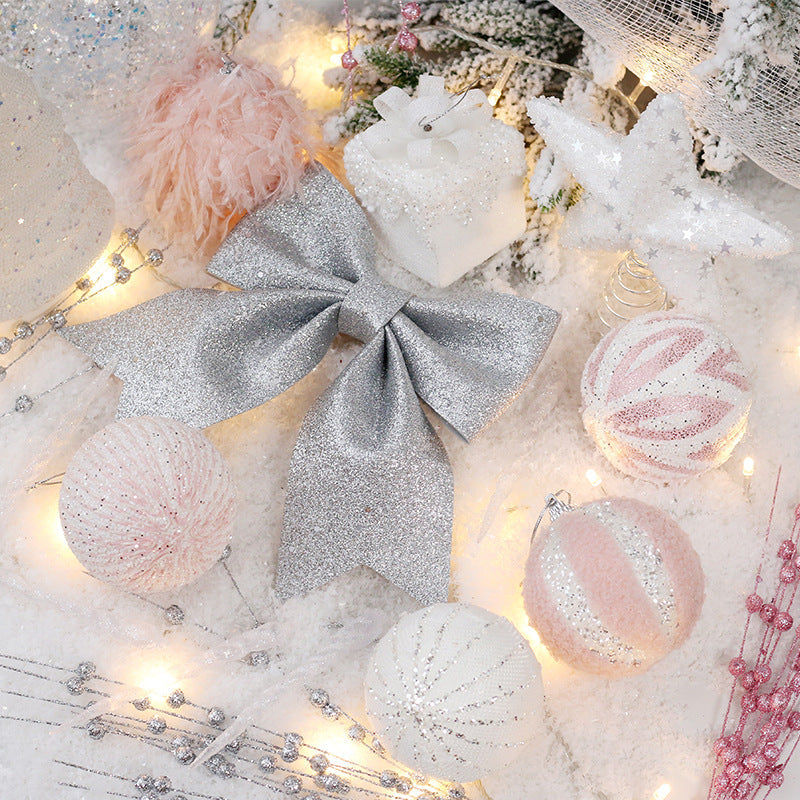 18 Piece Pink Christmas Ball Ornament Set Shatter Resistant Foam Tree Decorations