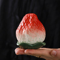 Strawberry Ceramic Storage Jar – Decorative Tea & Candy Canister
