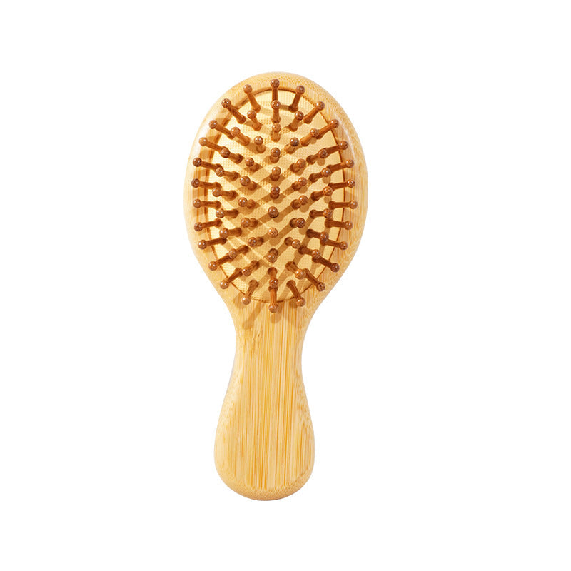 Mini Bamboo Scalp Massage Hair Brush Oval Air Cushion Comb Portable Hair Care Brush
