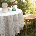 Lilac Floral Tablecloth, Cotton Linen Decorative Table Cover
