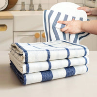 100% Cotton Table Mat – Blue Plaid & Striped Woven Placemat for Dining Table, Kitchen, Café, Restaurant & Home Decor