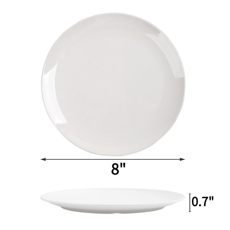 Melamine Dinner Plate – 8 Inch Round Lightweight Tableware Plate for Dining & Serving