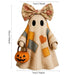 Patchwork Ghost Halloween – 10 cm Synthetic Resin Figurine for Spooky Table and Shelf Decor