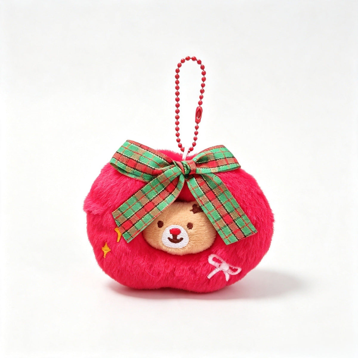 Cute Christmas Plush Wreath Ornament Cartoon Holiday Tree Hanging Decoration