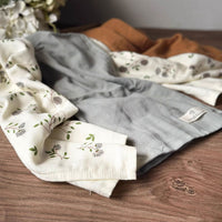 Cotton Gauze Towel Gift Box Set, 4 Towels per Box, Floral and Solid Color Face Towels for Home and Gifting