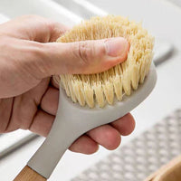Wooden Handle Dish Scrub Brush Kitchen Pot Cleaning Brush