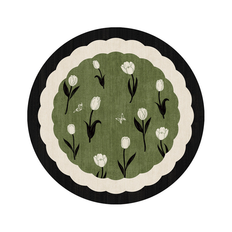 Round Floral Placemat – Green Botanical Table Mat