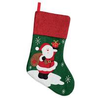Christmas Stocking Hanging Decoration Santa Snowman Reindeer Holiday Gift Bag