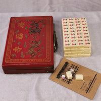 Melamine Mahjong Set – Travel Mini Mahjong Tiles with Vintage Leather Case