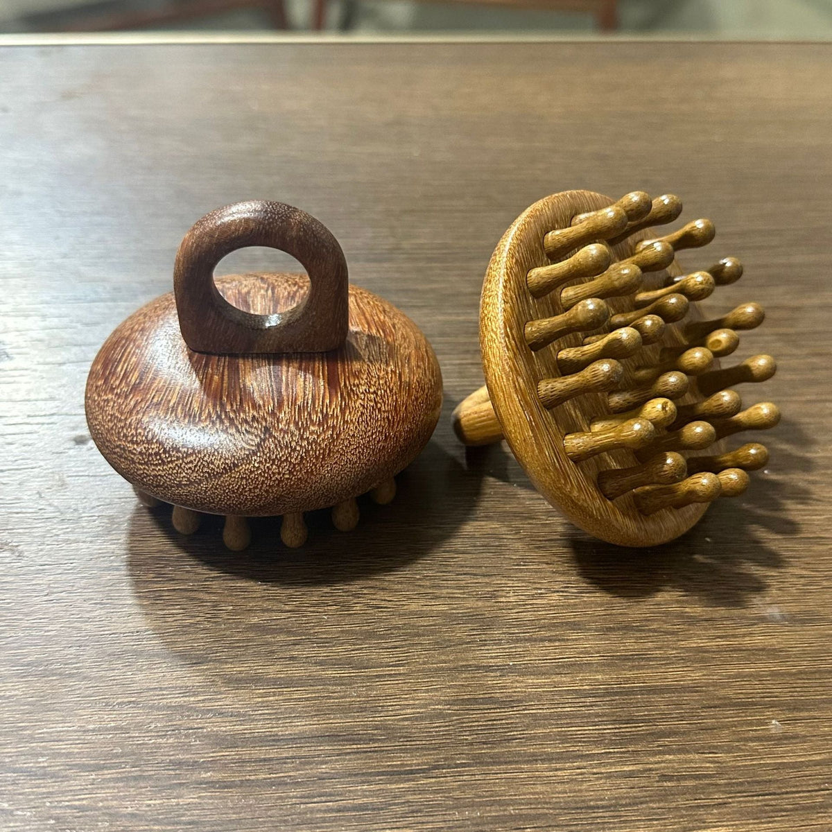 Natural Sandalwood Scalp Massage Brush  Wooden Head Massager