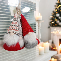 Christmas Gnome Hanging Ornament Set Plush Faceless Santa Decorations