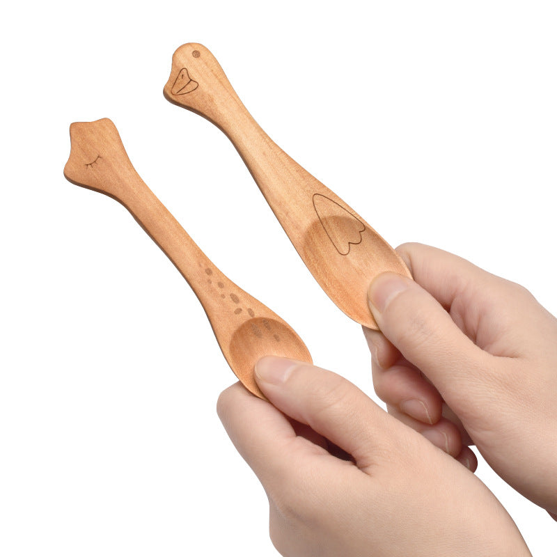 Cute Wooden Spoon | Cartoon Honey Jam Spoon for Kids Dining & Kitchen Accessories
