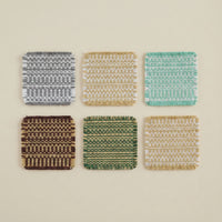 10 × 10 cm Multicolor Woven Cotton Coaster – Square Rustic Drink Mat
