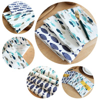 Mediterranean Blue Fish Print Napkin, Kitchen Tea Towel & Home Textile