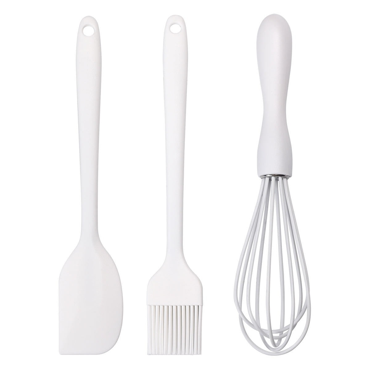 Mini Silicone Baking Utensil Set with Spatula Pastry Brush and Whisk