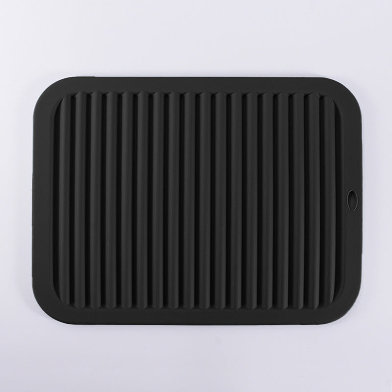 Silicone Dish Drying Mat Thick Heat Resistant Kitchen Countertop Draining Pad