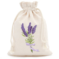 Lavender Print Cotton Drawstring Gift Pouch in Four Designs