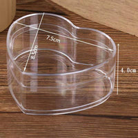 Clear Acrylic Heart-Shaped Storage Box with Lid, Small Plastic Container