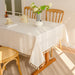 Solid Waterproof Tablecloth, Cotton Linen Rectangular Table Cover