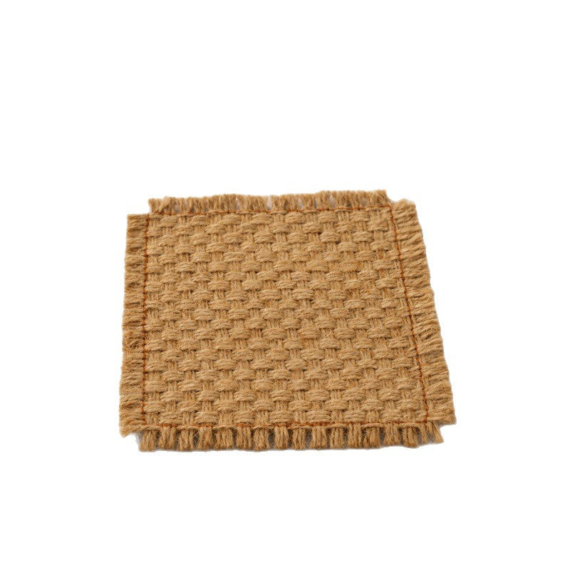 Woven Cotton Coaster Set（4Pc） – Square Rustic Drink Mats