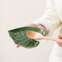 Ceramic Spoon Holder – Tropical Leaf Kitchen Accessory