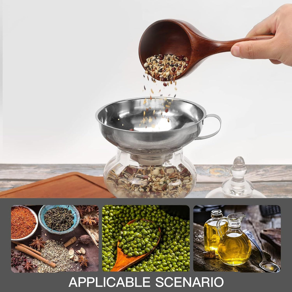 Stainless Steel Wide Mouth Funnel for Jam and Kitchen Filling