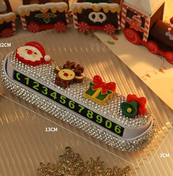 Christmas Rhinestone Parking Phone Number Display