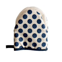 Cotton Mini Oven Mitt – 18 × 14 cm Striped and Polka Dot Heat-Resistant Pot Holder with Hanging Loop
