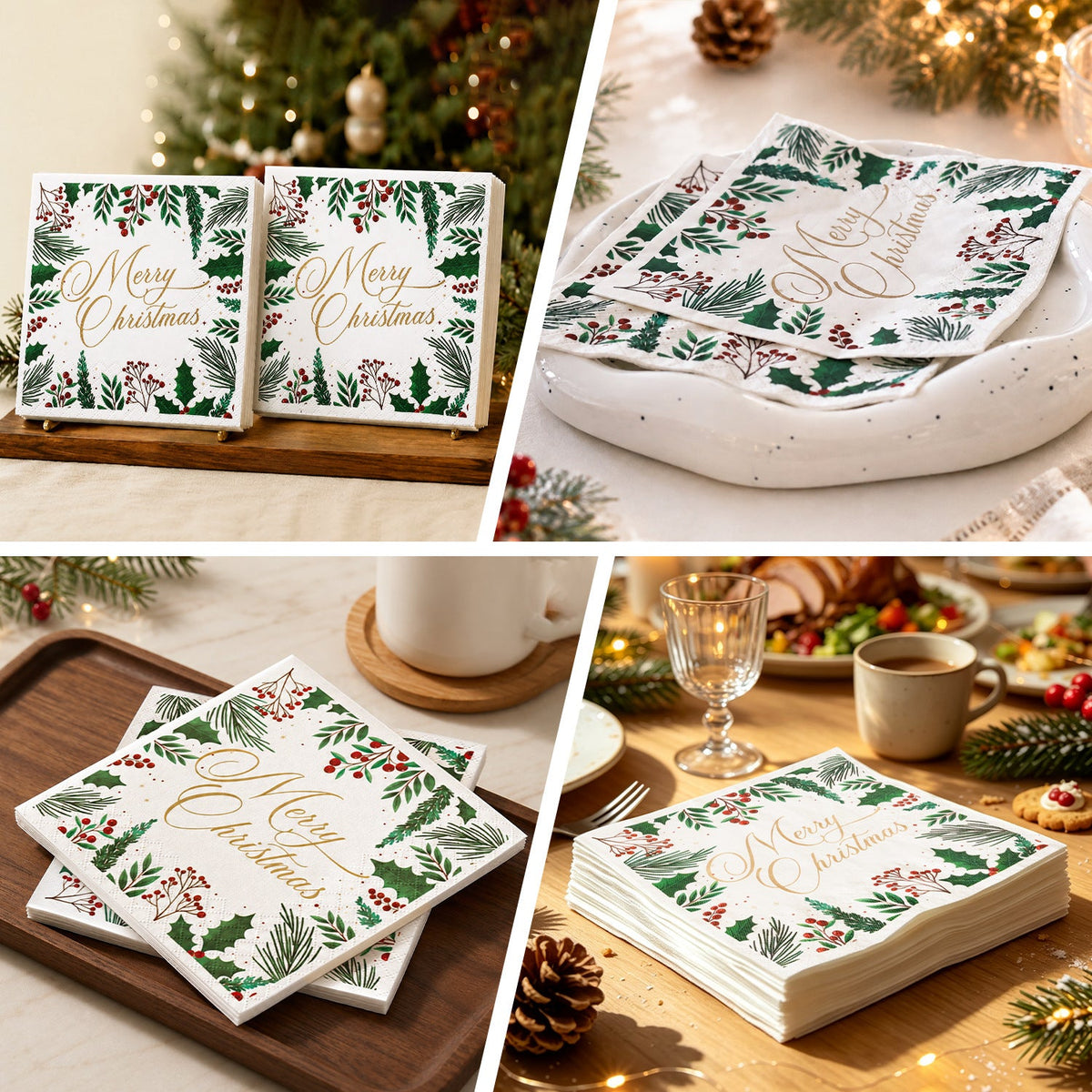 Christmas Botanical Paper Napkins