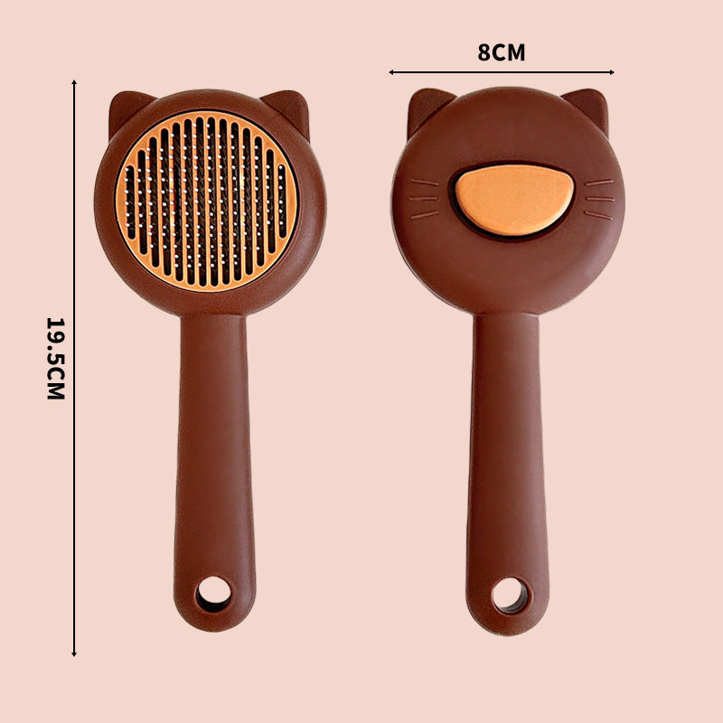 Cat Ear Grooming Brush with Push Button Hair Release
