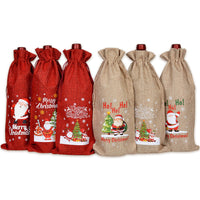 Christmas Wine Gift Bag – Drawstring Bottle Gift Sack for Wine & Champagne