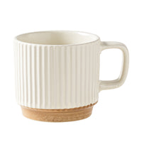 Ribbed Ceramic Coffee Mug – 240ml Minimalist Drinking Cup with Handle for Tea, Milk, Coffee & Hot Chocolate