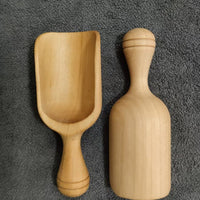 Small Solid Wood Scoop with Short Handle for Tea, Coffee and Dry Goods