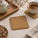 Woven Cotton Coaster Set（4Pc） – Square Rustic Drink Mats