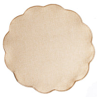 Scalloped Round Placemat – Woven Table Mat  for Dining Tables, Plates & Home Table Settings