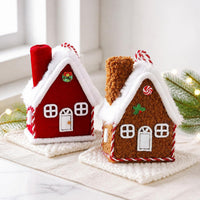 Mini Christmas House Hanging Ornament Fabric Gingerbread Cottage