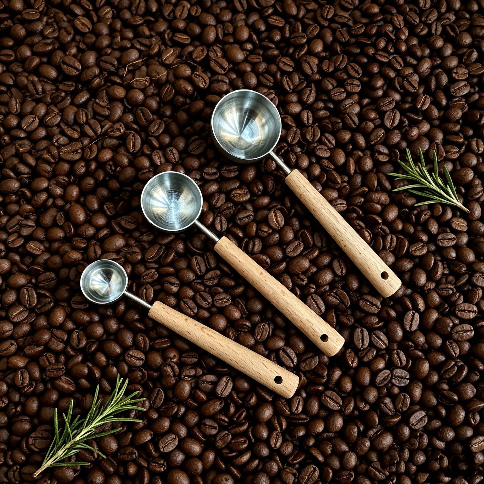 Stainless Steel Measuring Spoon with Wooden Handle