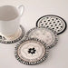 Vintage Floral Rubber Coaster Set of 3, Round Heat‑Resistant Cup Mats for Tabletop Protection