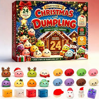 Christmas Dumpling Squishy Advent Calendar, 24-Piece TPR Sensory Toy Set with Festive Characters